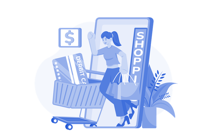 Mobile Shopping Payment  Illustration