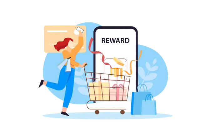 Mobile Shopping Rewards  Illustration