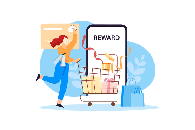 Mobile Shopping Rewards  Illustration