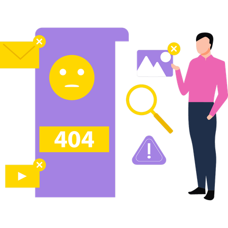 Le mobile affiche une erreur 404  Illustration