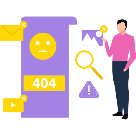 Le mobile affiche une erreur 404  Illustration