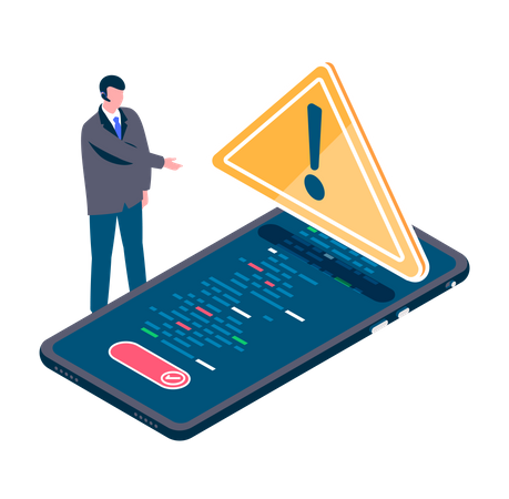 Mobile shut down warning  Illustration