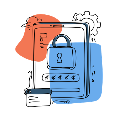 Mobile Sicherheit  Illustration