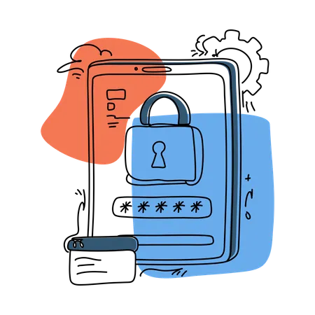 Mobile Sicherheit  Illustration