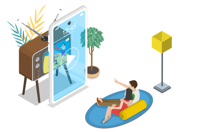 Mobile Smart TV  Illustration