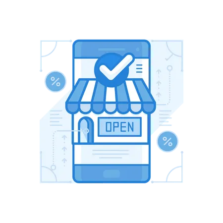 Mobile Store  Illustration