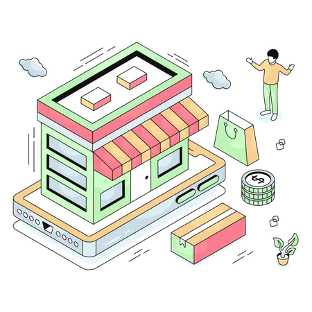 Mobile Store  Illustration