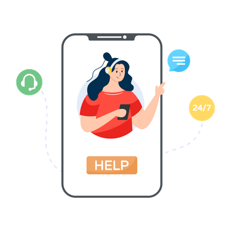 Mobile Support  Illustration