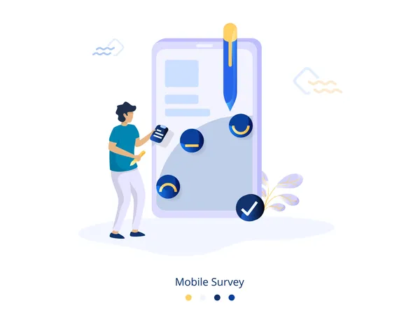 Mobile Survey Illustration Illustration