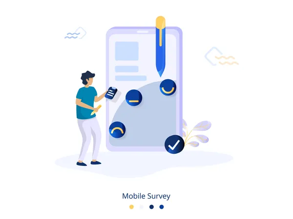 Mobile Survey Illustration  Illustration