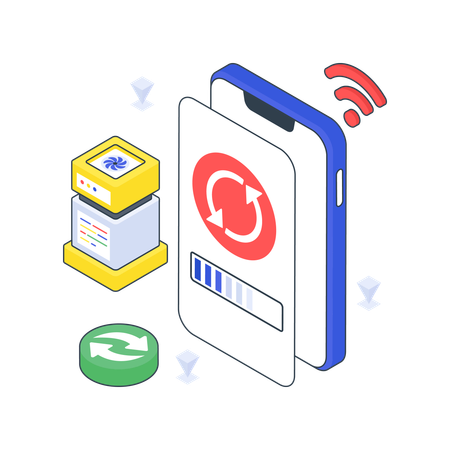 Mobile Synchronization and wifi  Illustration