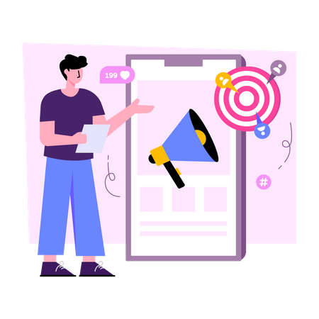 Mobile Target Marketing  Illustration