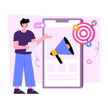 Mobile Target Marketing  Illustration