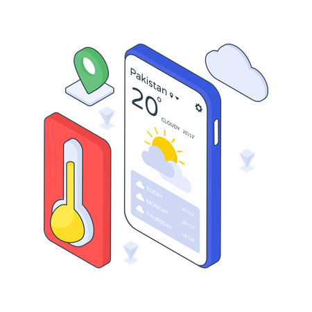 Mobile Temperature  Illustration