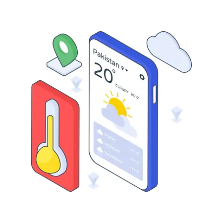 Mobile Temperature  Illustration