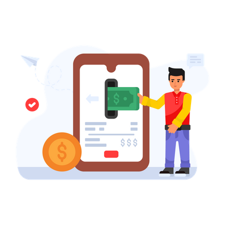 Mobile Transaction  Illustration