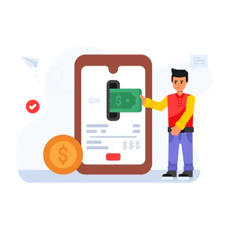 Mobile Transaction  Illustration