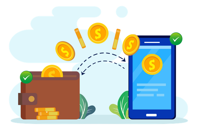 Mobile Transaction  Illustration