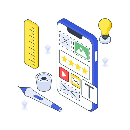 Mobile UI Design  Illustration