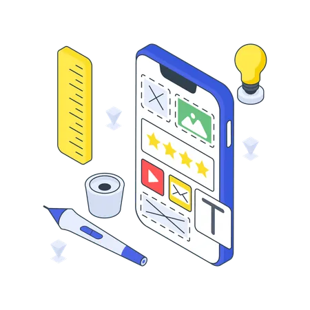 Mobile UI Design  Illustration