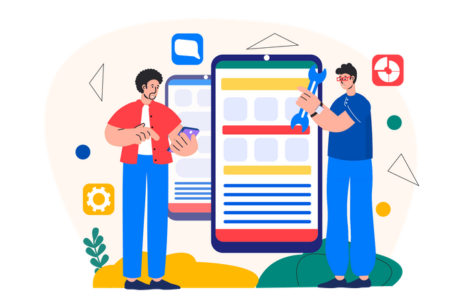 Mobile UI developers  Illustration