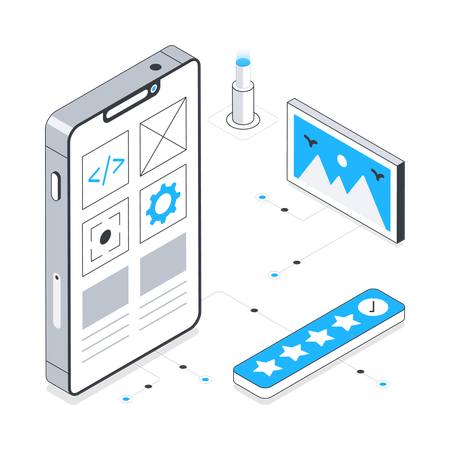 Mobile User Interface design  Illustration