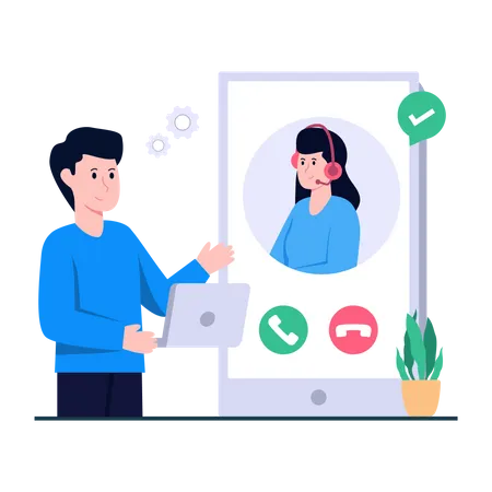 Mobile Video Call  Illustration