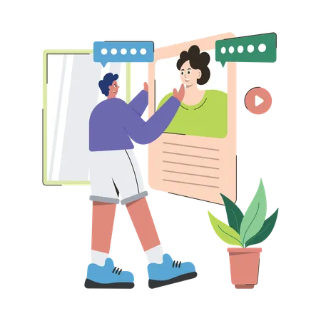 Mobile Video Call  Illustration