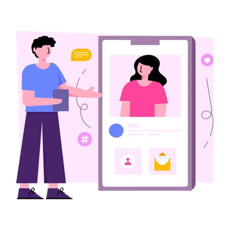 Mobile Video Chat Illustration