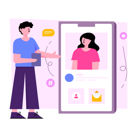 Mobile Video Chat  Illustration