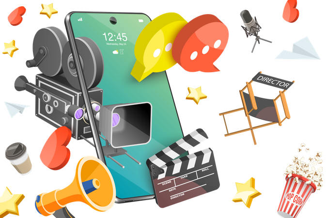 Mobile Video Content  Illustration