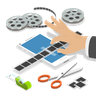 mobile video editor illustration svg