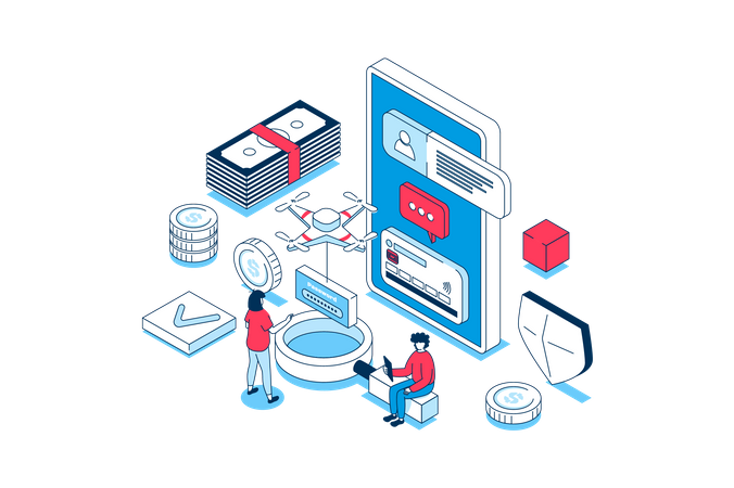 Mobile wallet app  Illustration