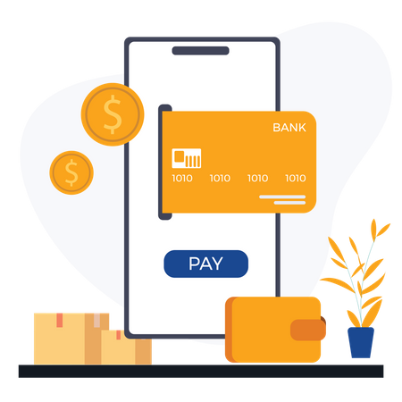 Mobile Wallet Payment  Illustration