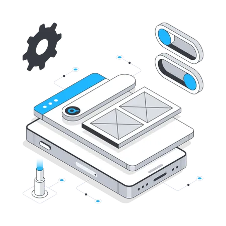 Mobile Web development  Illustration