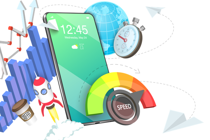 Mobile Website Speed Test  Illustration