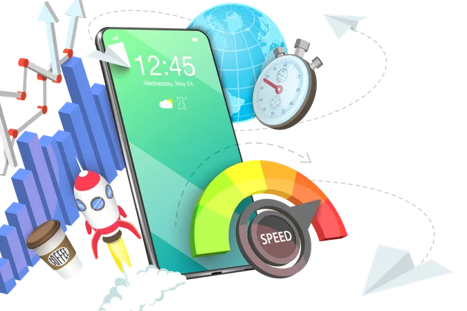 Mobile Website Speed Test  Illustration