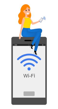 Mobile wifi network sharing hotspot Illustration