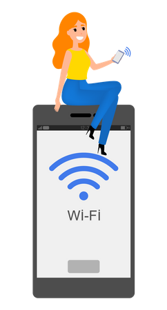 Mobile wifi network sharing hotspot  Illustration