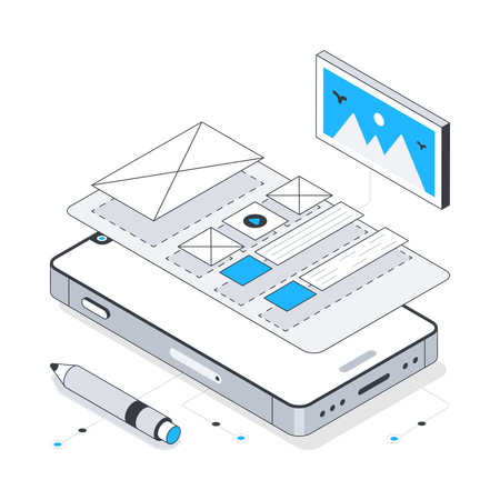 Mobile Wire framing  Illustration