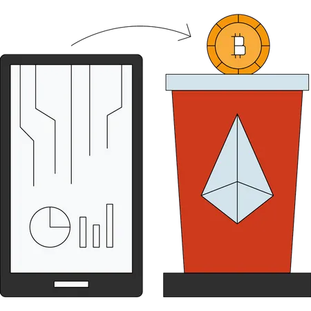 Mobiler Bitcoin-Handel  Illustration