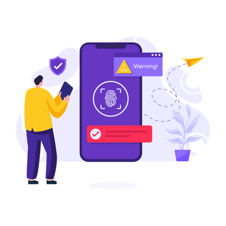 Mobiler Fingerabdruck  Illustration
