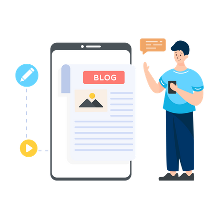 Mobiles Bloggen  Illustration