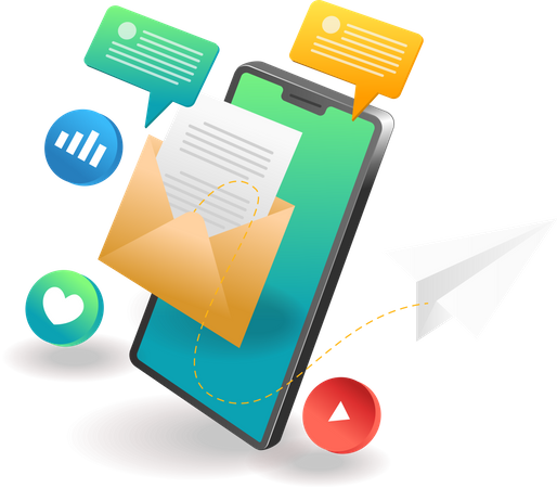 Mobiles E-Mail-Marketing  Illustration