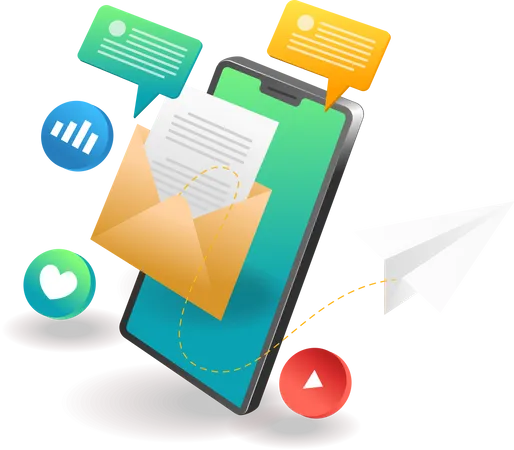 Mobiles E-Mail-Marketing  Illustration