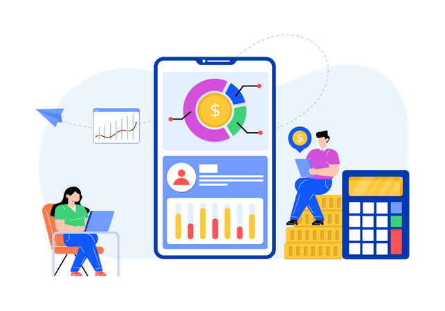 Mobiles Finanzmanagement  Illustration