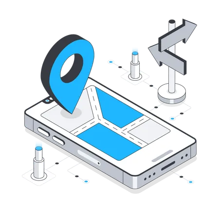 Mobiles GPS  Illustration