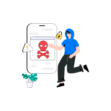 Mobiles Hacken  Illustration