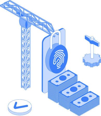 Mobiles Sicherheitsschloss für Transaktionen  Illustration