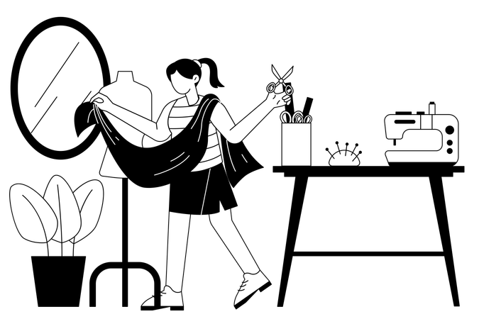 Weibliche Modedesignerin  Illustration